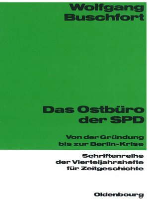 cover image of Das Ostbüro der SPD
